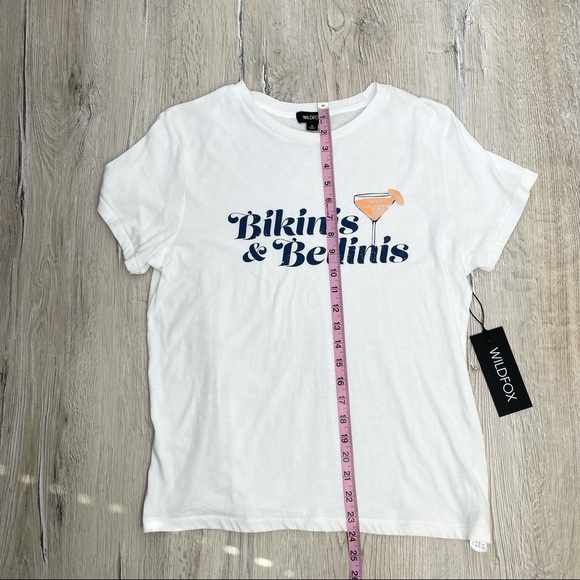 Wildfox Bikinis & Bellinis White Tee Sz Medium - Picture 9 of 11